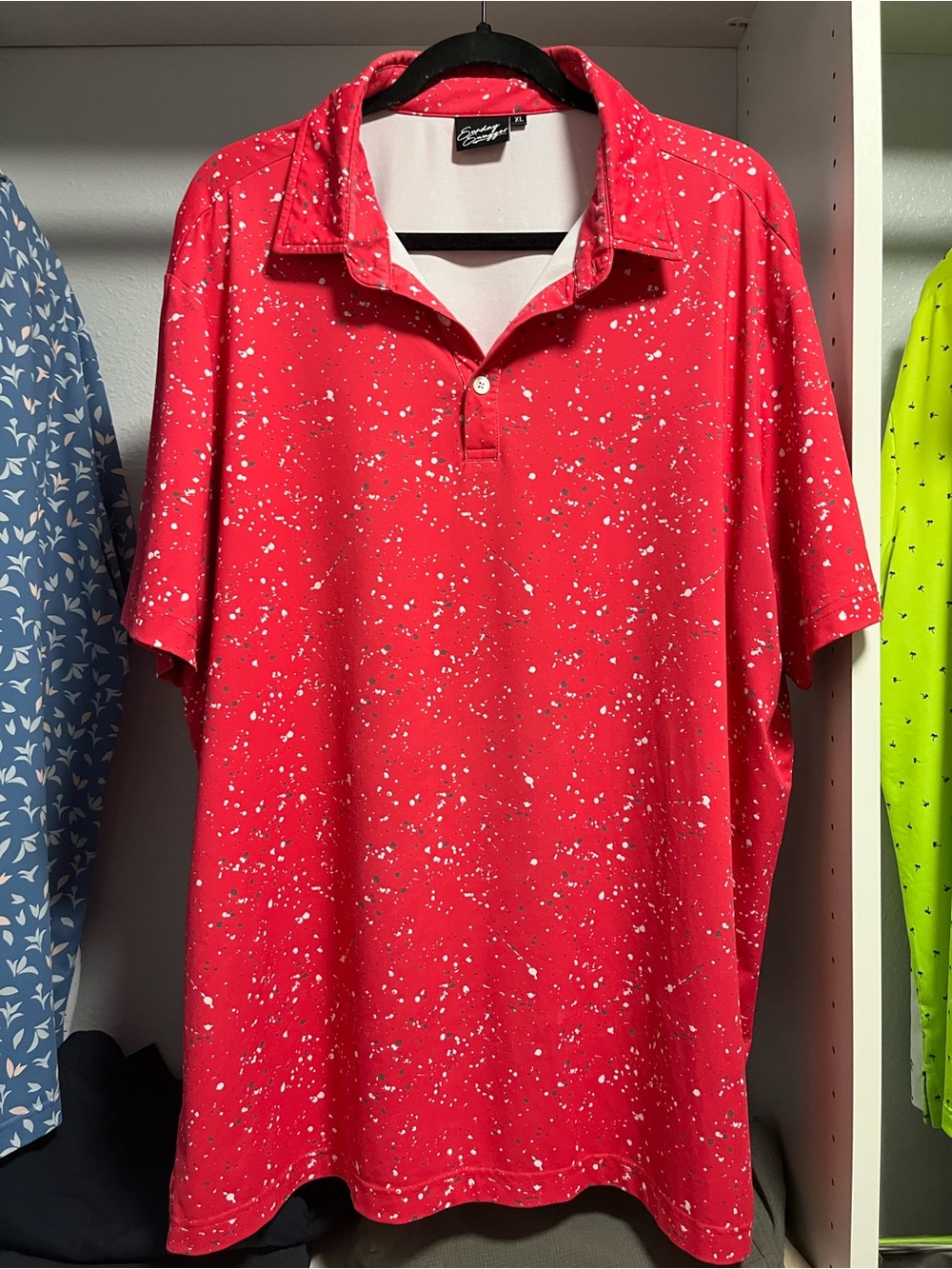 Sunday Swagger Red Speckle Short-Sleeve Polo